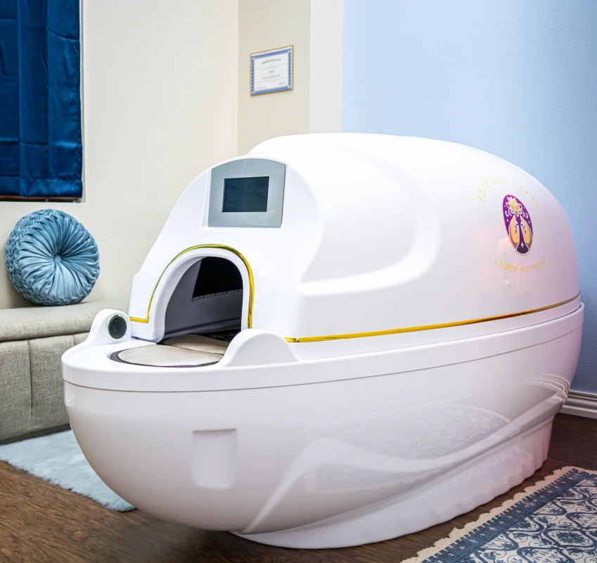 Advanced wellness pod treatment chamber in clinical setting