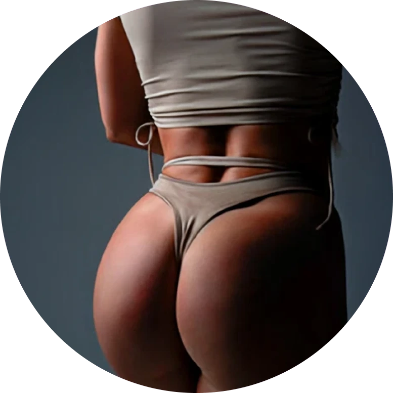 Person from behind showing buttocks and lower back as a treatment area